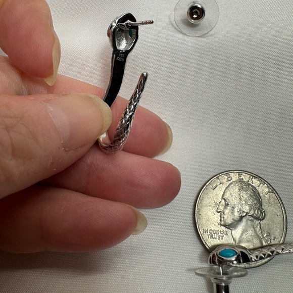 NEW!!!! Sleeping Beauty Turquoise Snake Theme Cuff and Earring Set. - Picture 3 of 9